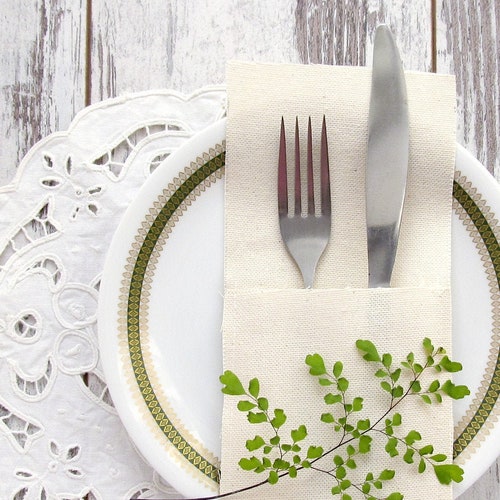 Rustic Burlap Cutlery Holders Rustic Wedding Table Cutlery Etsy