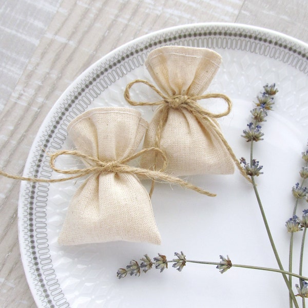 Mini Hessian Bags, Small Wedding Favors, Bridal Muslin Bags, Bridesmaid Gift, Birthday Gift Bags, Party favors, Baptism Bags, Thank You Gift