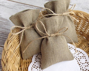 20 Bridal Favors Burlap Bags, Rustic Gift Bags, Wedding Candy Sachet