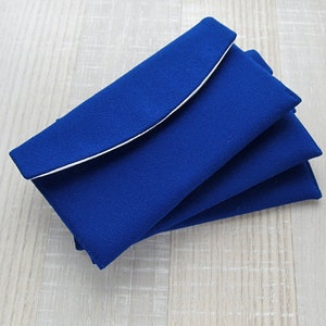 Set of 3 - Royal blue wedding clutches, Bridal party gift, Blue purses, Bridesmaid makeup bags, Evening clutches, Something blue, Favor gift