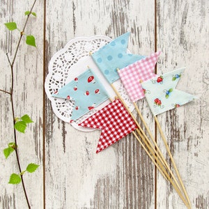 Party flags red and blue SET of 5 Birthday party decoration | Etsy