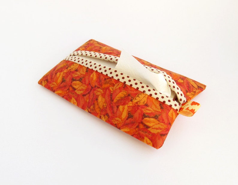 Orange Travel Tissue Case Pocket Tissue Holder With Autumn Etsy