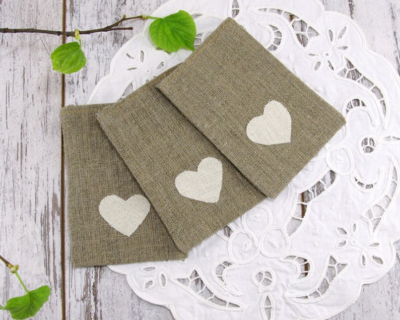 Burlap Favor Bags Wedding Rustic Gift Bag With Heart Candy Etsy