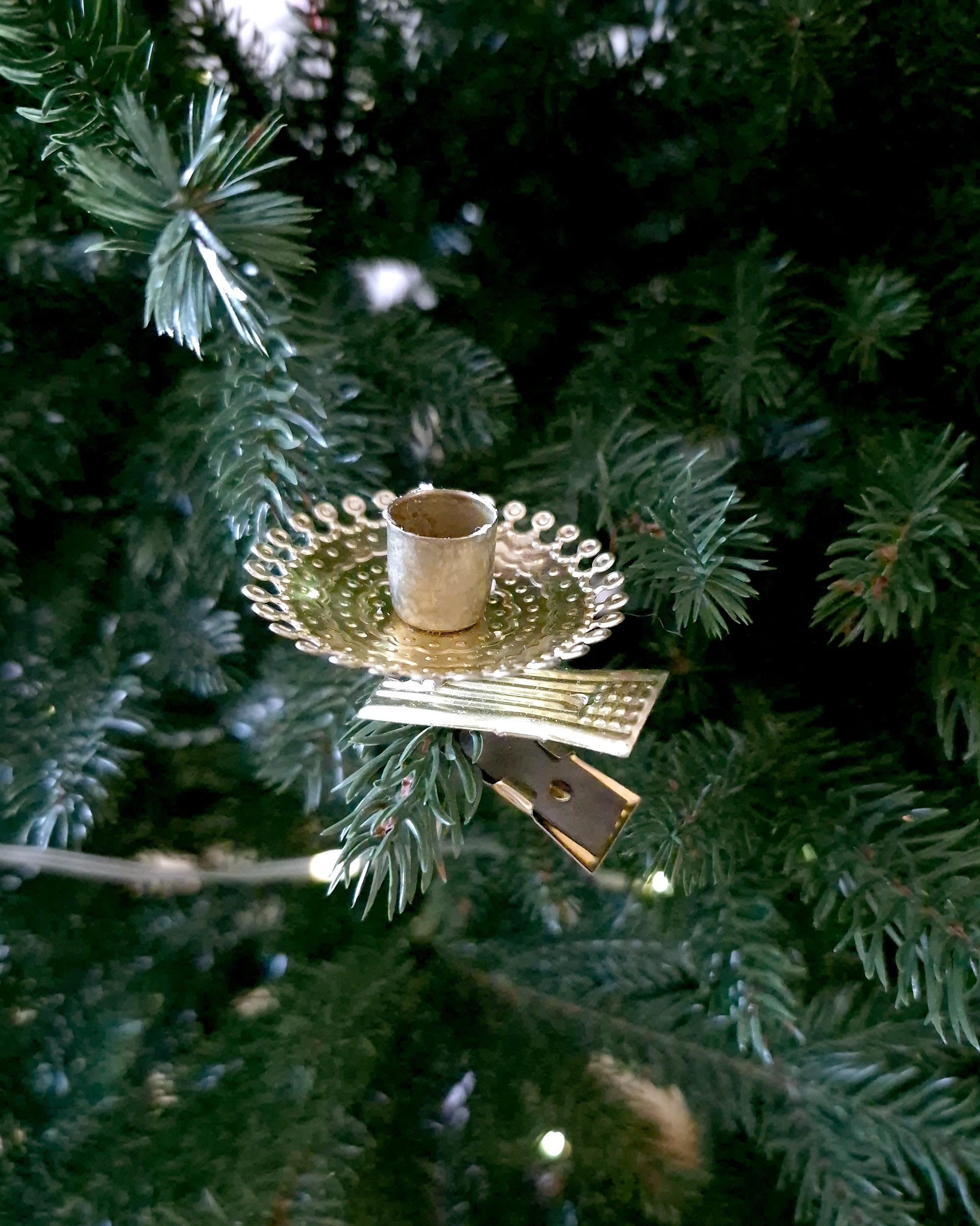 Vintage Candlestick Clip on Ornament - Etsy
