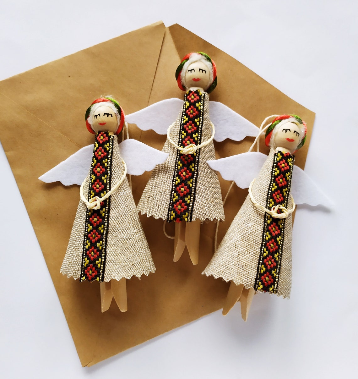 Ethnic Christmas Angels Folk Ukrainian Christmas Ornaments Etsy