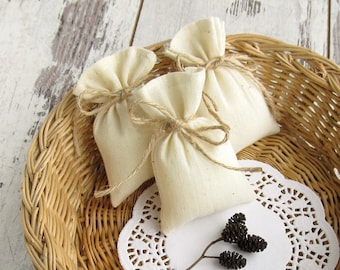 SET OF 50 Small Muslin Favor Bag, Wedding Gift Bag, Candy Bag - 3 x 4