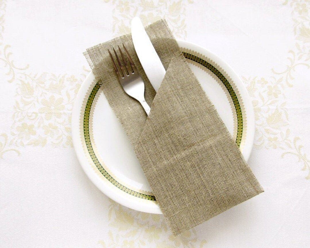 Burlap Silverware Holder Flatware Holder Holidays Table Etsy