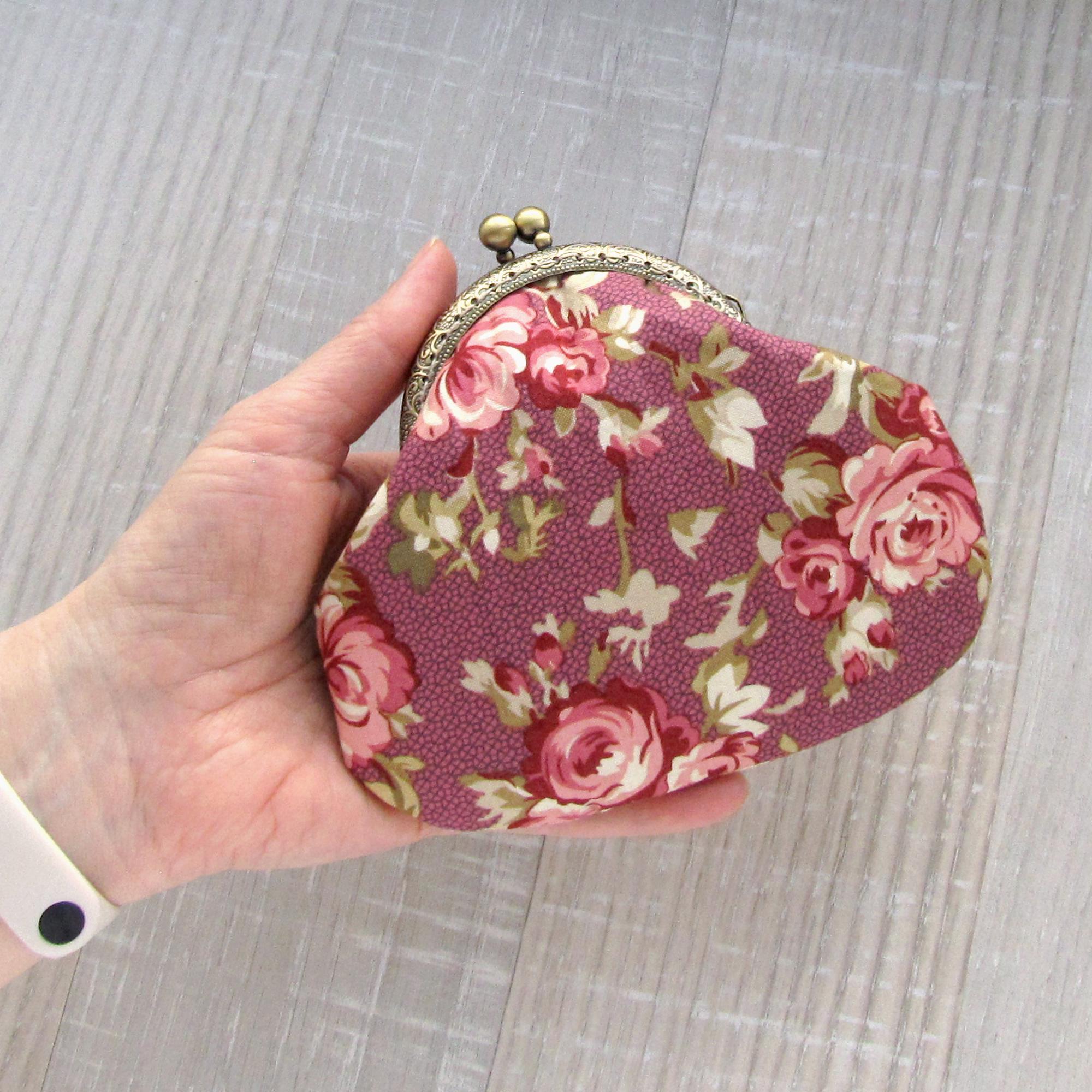 Burgundy Kisslock Wallet - Etsy display picture 1