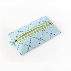 Blue Tissue Case, Travel Pocket Tissue Holder, Back to school gift, Floral pocket tissue cover