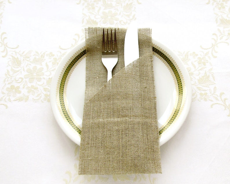 Burlap Silverware Holder Flatware Holder Holidays Table Etsy
