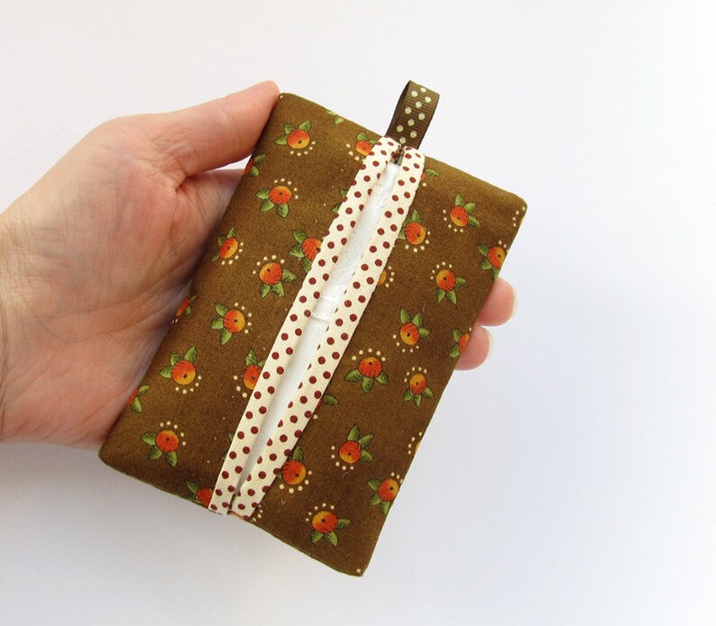 Orange Travel Tissue Case Pocket Tissue Holder With Autumn Etsy