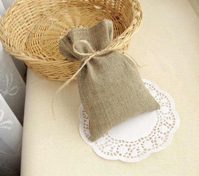 SET OF 10 Rustic Wedding Favor Bags Burlap Gift Bags Candy Etsy