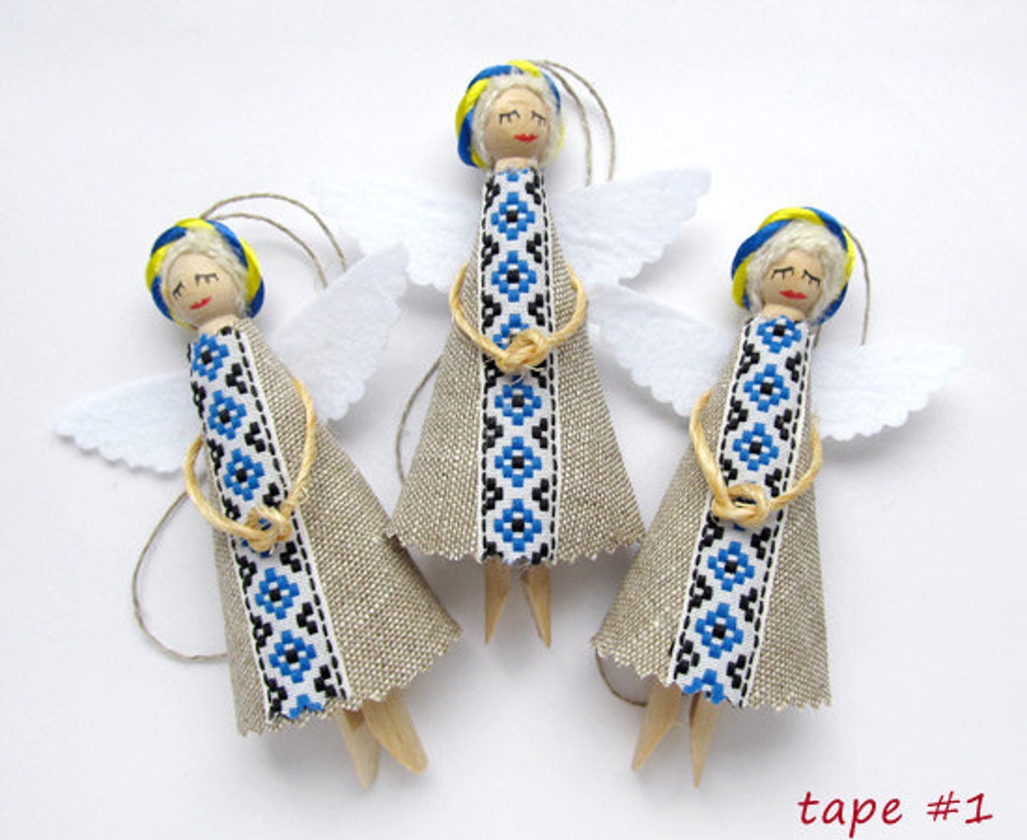 Christmas Ornaments Ukrainian Angels Folk Decor Christmas Etsy
