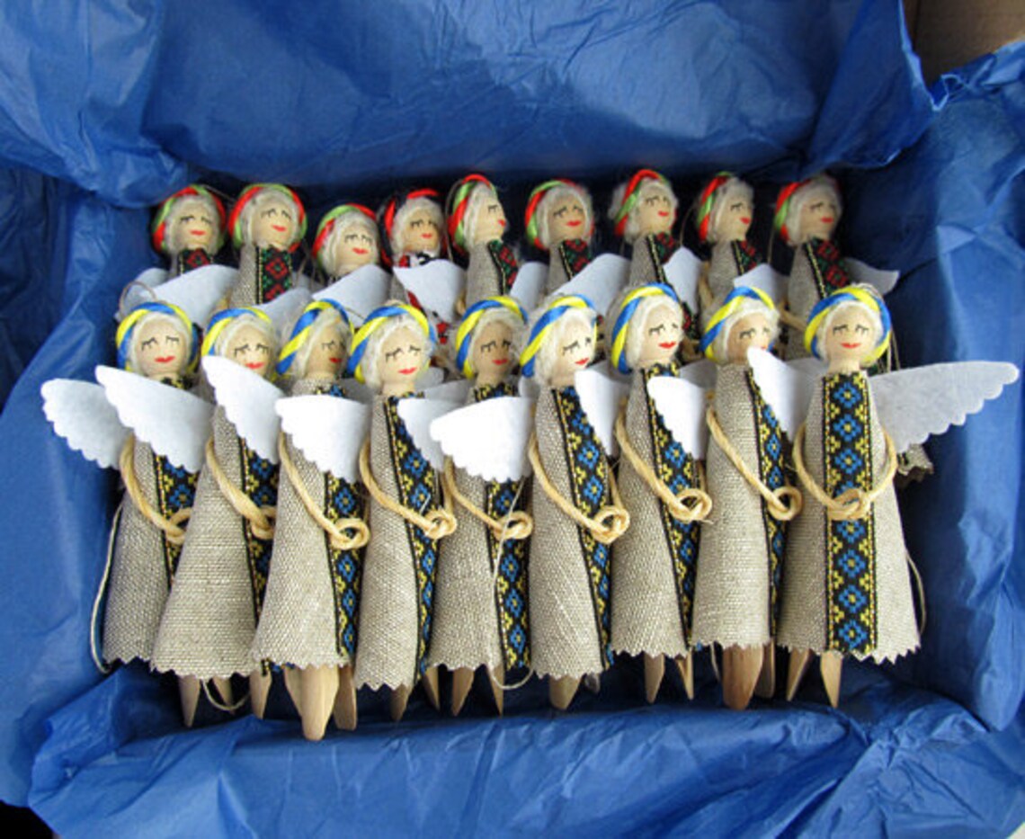 Christmas Ornaments Ukrainian Angels Folk Decor Christmas Etsy
