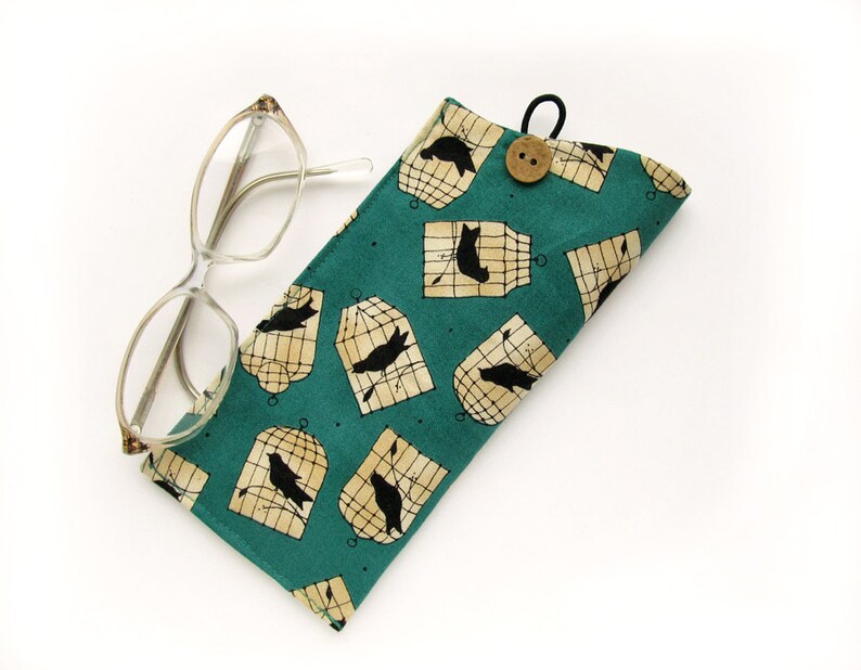 Glasses Case Eyewear Holder Eyeglass Case Black Birds image 2