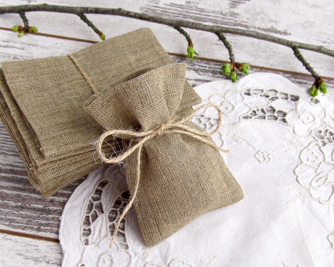 25 Wedding Rustic Favor Bags Burlap Gift Bags Candy Bags 3 Etsy