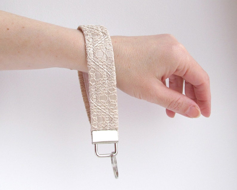 Lace Keychain Burlap Key Fob Fabric Key Chain Wristlet Etsy