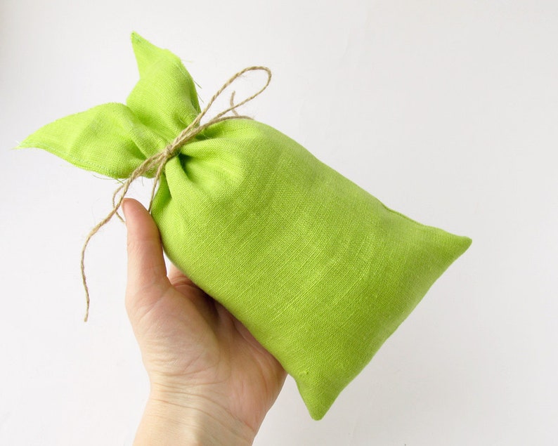 Apple Green Rabbit Linen Bag Easter Bunny Gift Bag