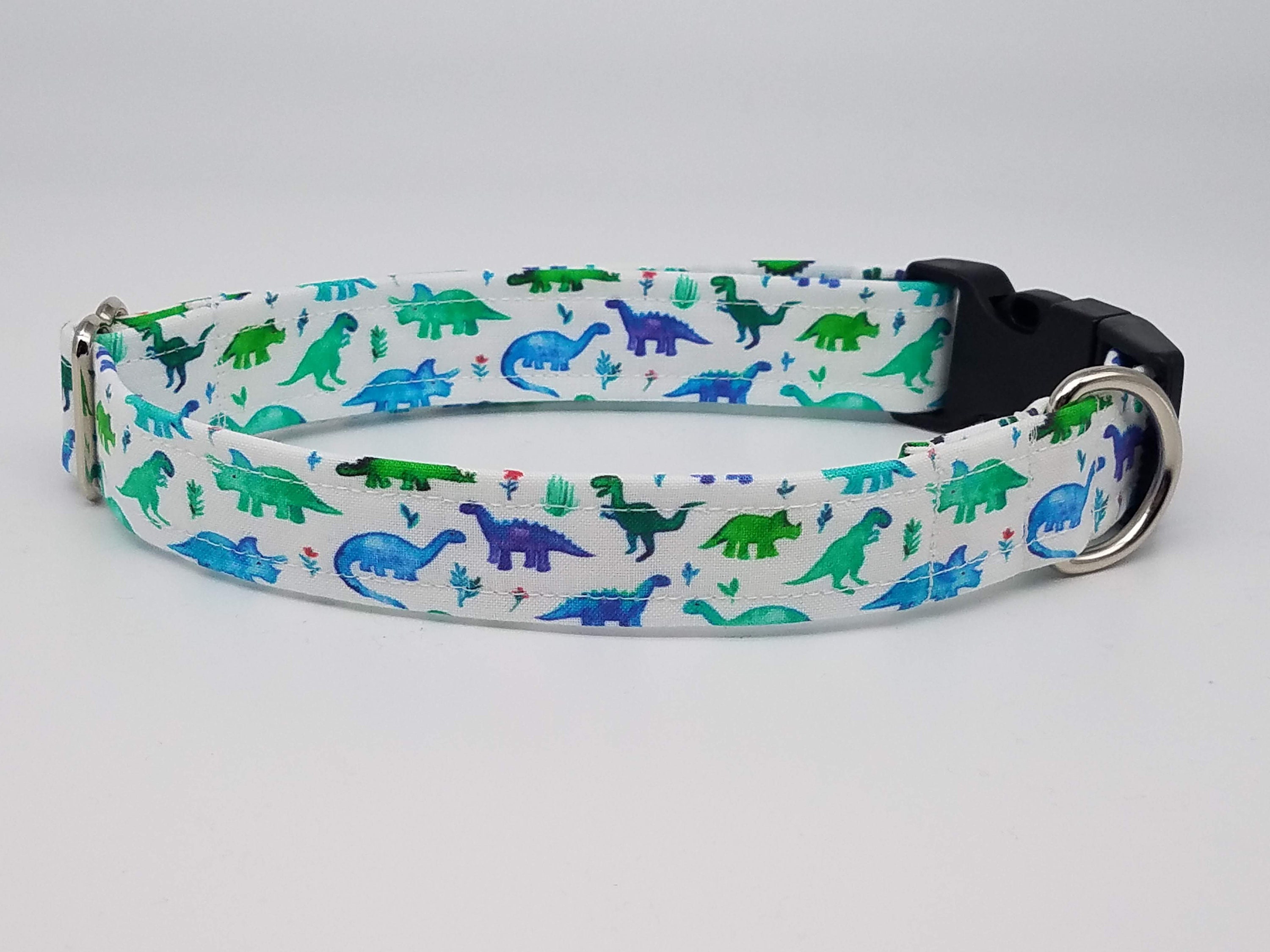 Blue/Green Dinosaur Dog Collar Etsy