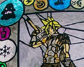 FF7 Cloud Stained Glass Painting