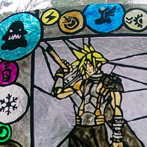 FF7 Cloud Stained Glass Painting