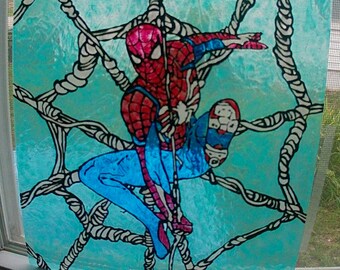 Spiderman Stained Glass Painting
