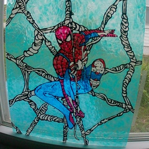 Spiderman Stained Glass Painting