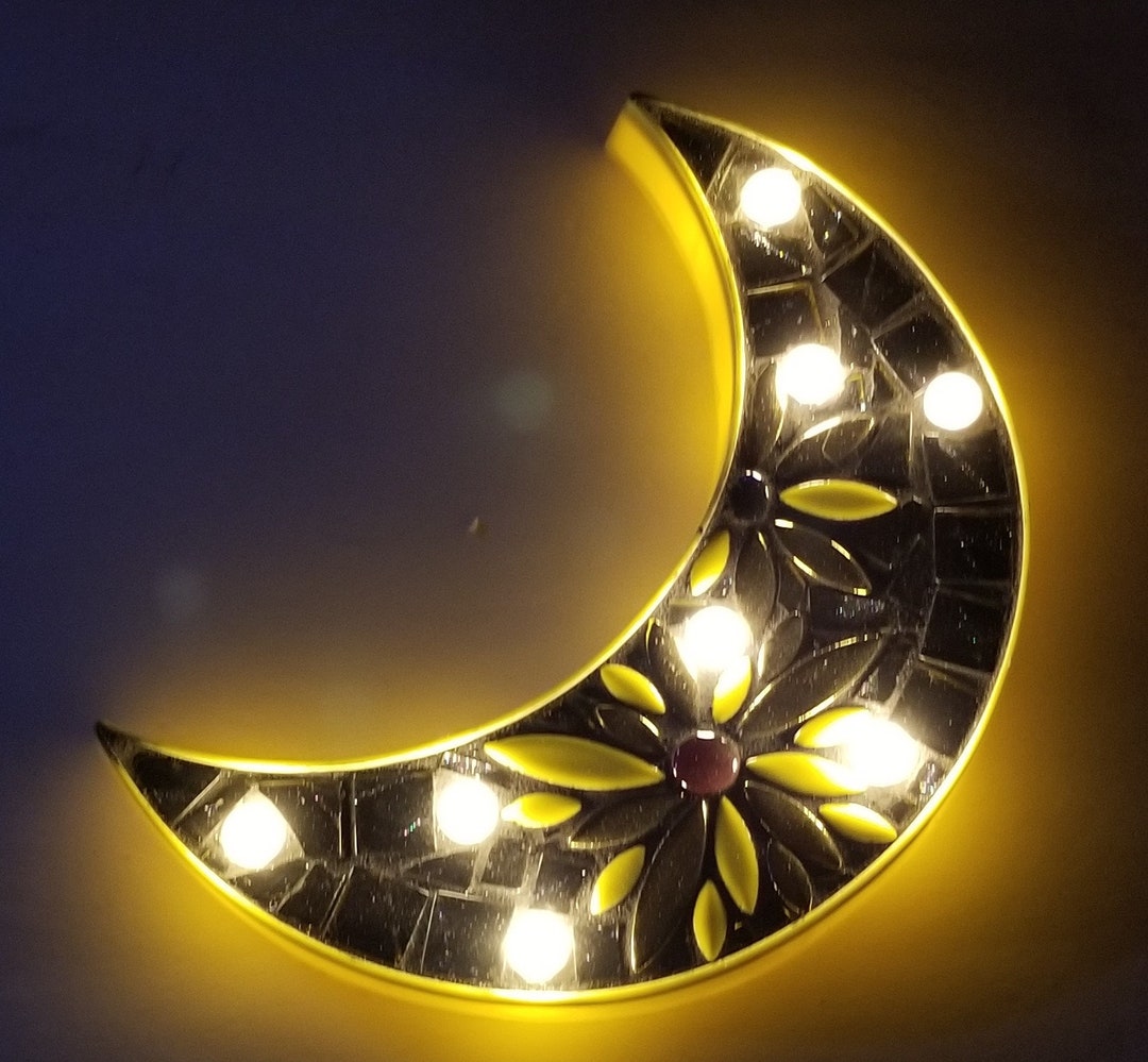 Light up Moon Mosaic Etsy