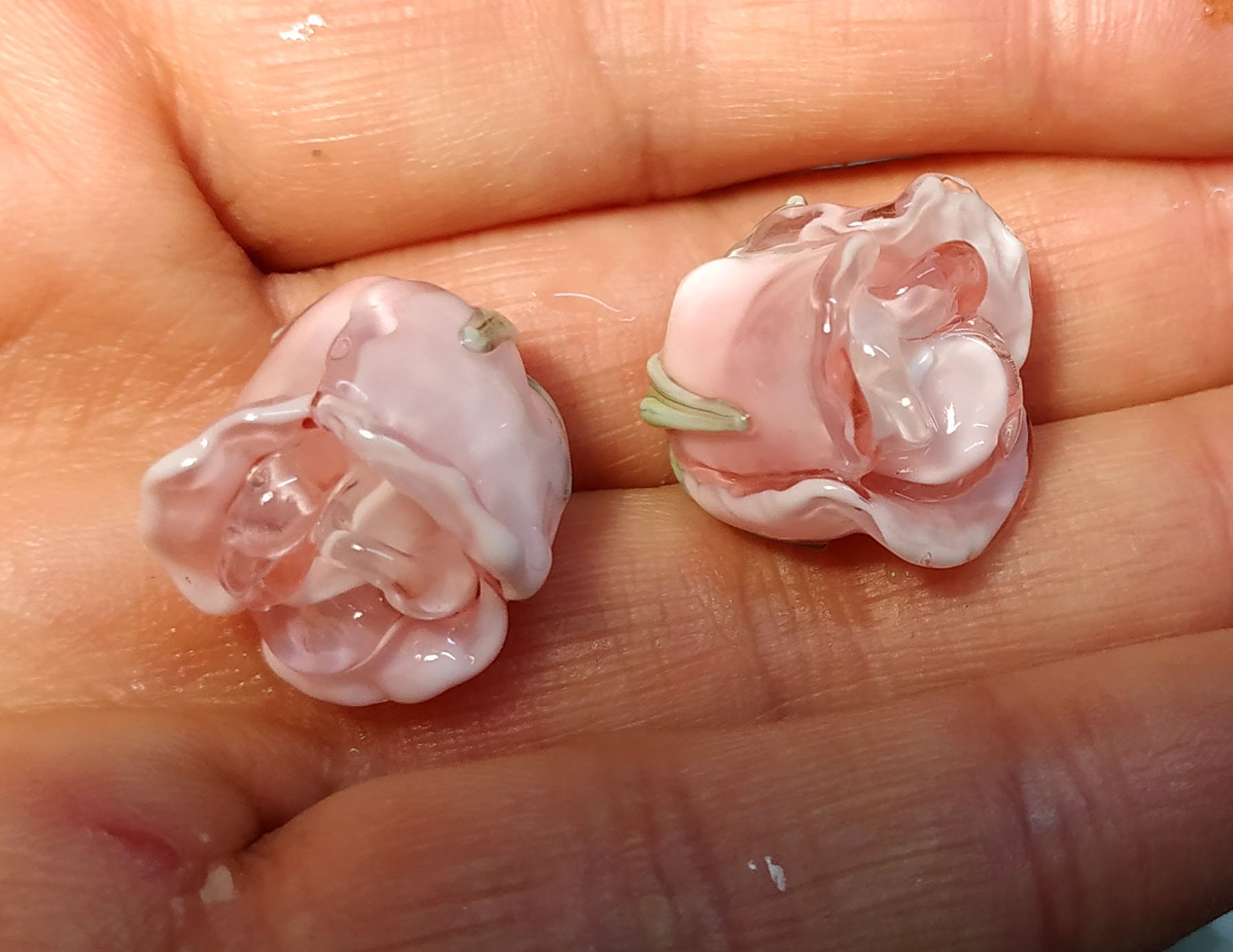 Bushy Fabric Flower Earrings Choose Color