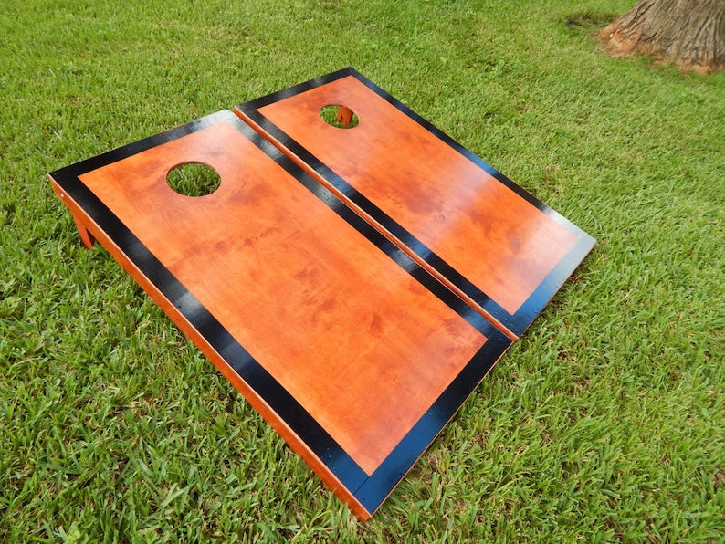 Regulation Black Border Gunstock Stained Cornhole Boards W/O Etsy