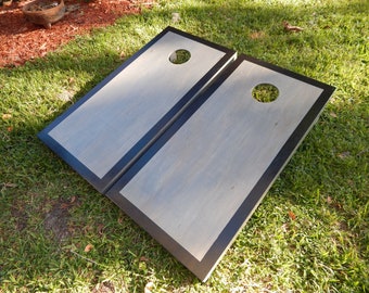 Regulation Black Border Classic Vintage Grey Cornhole Boards W/O Bags