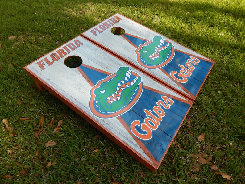 Regulation Vinyl Wrap Florida Gators Cornhole Set W Bags