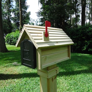 Handcrafted pressure treated bevel sided mailbox