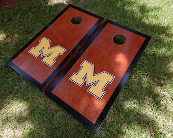 Black Border Michigan Cornhole Boards W/ Bags