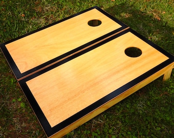 Regulation Black Border Hardcourt Cornhole Boards With Bags