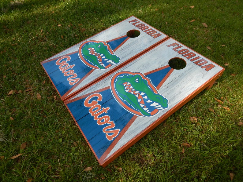 Regulation Vinyl Wrap Florida Gators Cornhole Set W Bags