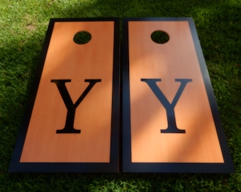 Regulation Black Border Monogram Cornhole Boards W/ Bags