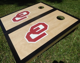 Officially Licensed Black Border Oklahoma Sooners Cornhole Boards W/ Bags Save 50.00