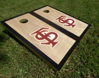 Officially Licensed Regulation Black Border Hardcourt Florida State Cornhole Boards W/ Bags Save 30.00