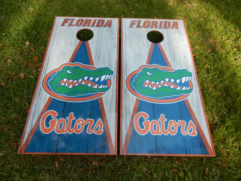 Regulation Vinyl Wrap Florida Gators Cornhole Set W Bags