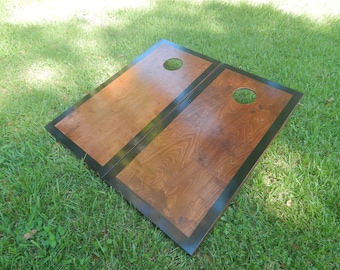 Regulation Black Border English Chestnut Cornhole Boards With Bags