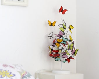 Colorful Butterfly Bedside Lamp - Unique Design for a Vibrant Room Decor