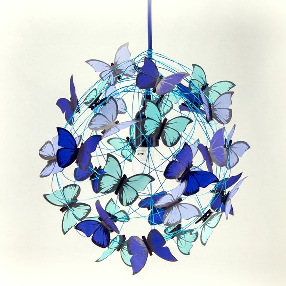 blue butterflies Plug in pendant light children lighting shadow lamp butterfly lamp