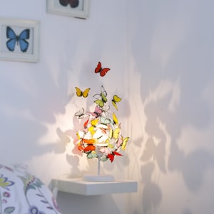 Shadow lamp, unique lighting, rainbow lamp, nature decoration, butterfly lamp image 4