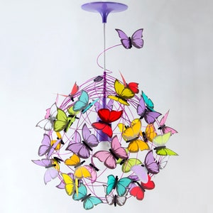Lampada arcobaleno, illuminazione per bambini, luce boho da soffitto, lampada per bambini, lampada ombra, lampadario per camera da letto per ragazze, lampada a farfalla