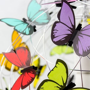 Customized Pendant Lamp Chandelier with rainbow color butterflies, personalized Unique interior lighting colorful shadow lamp image 3