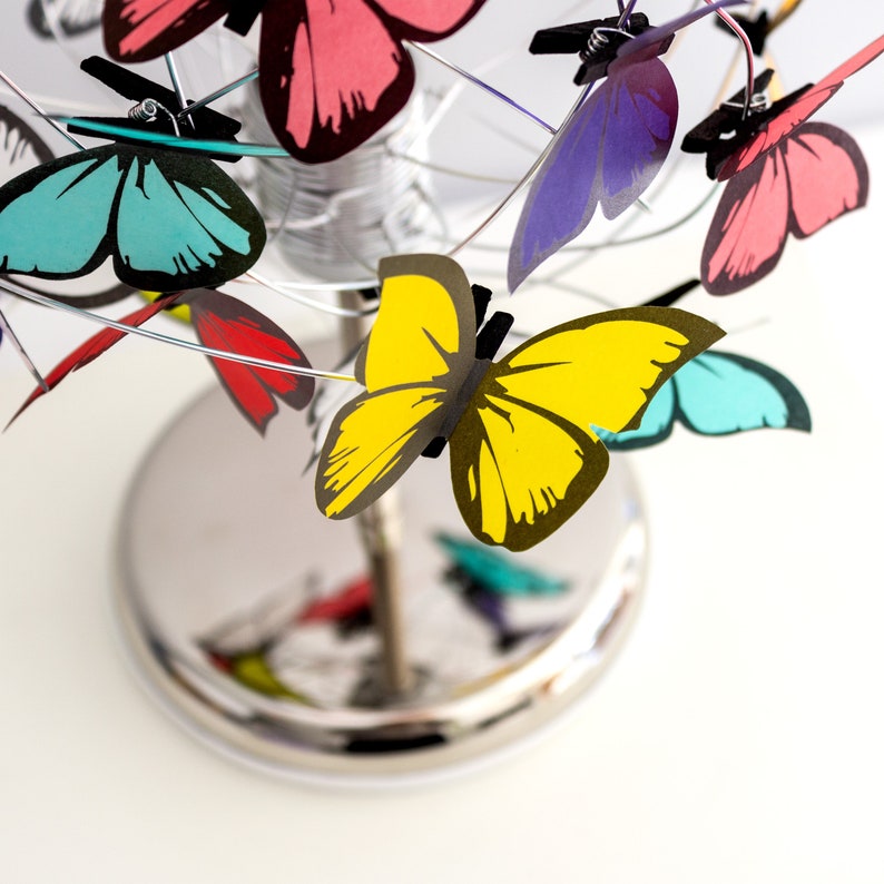 Shadow lamp, unique lighting, rainbow lamp, nature decoration, butterfly lamp Silver