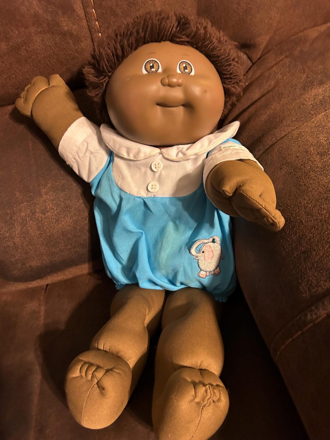 Vintage Cabbage Patch Kid Brown Hair Brown Eyes One Dimple Copyright ...