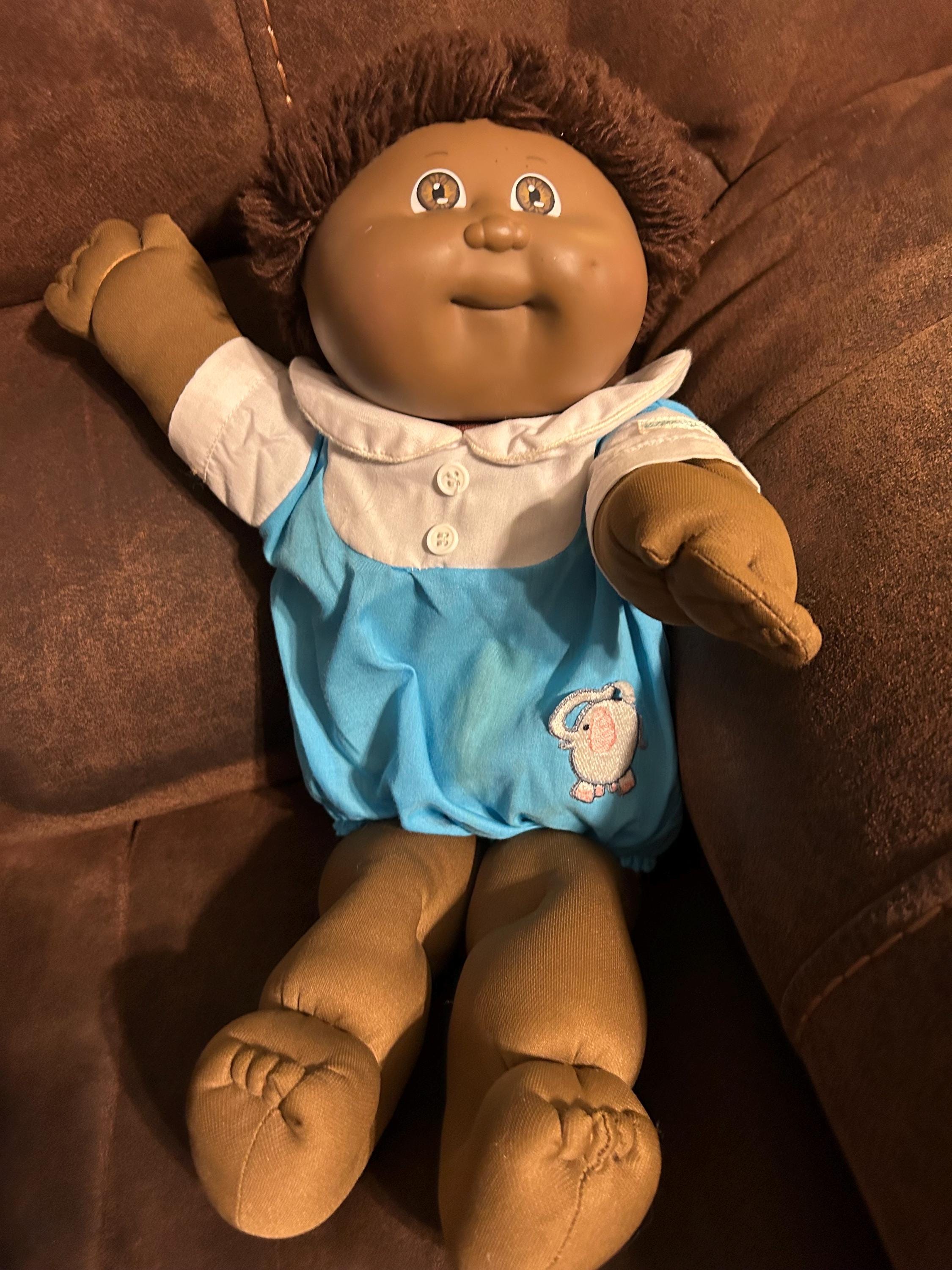 Vintage Cabbage Patch Kid Brown Hair Brown Eyes One Dimple