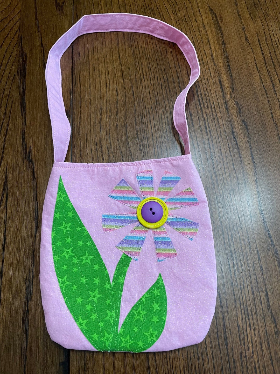 Girl's Pink Glitter Flower Purse Etsy